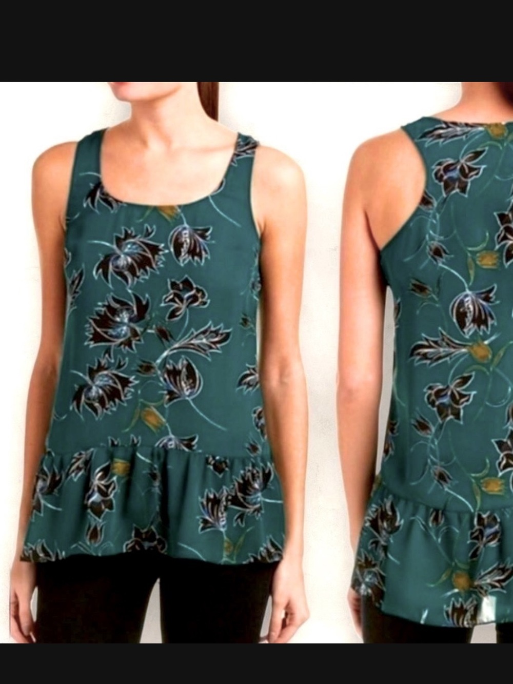 NEW Cabi 3276 Zoe Peplum Lightweight Top Blouse Sleeveless Sz S